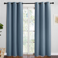 NICETOWN Smoky Blue Blackout Curtains - 84 Inch Thermal Insulated Drapes for Large Windows | 2 Panels, 42" Wide