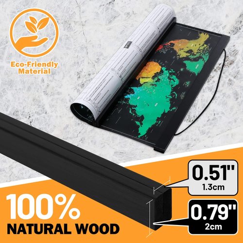 Benjia Magnetic Poster Hanger - 37" Wooden Frame for Canvas & Artwork | Black, Easy Wall Mounting
