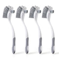 4-Pack Heavy-Duty Dish Scrub Brushes with Stiff Non-Scratch Bristles & Long Handle - Multi-Purpose Kitchen Cleaning Brushes for Pots, Pans, Bottles, Deep Cleaning