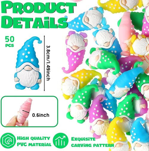Lunmon Mini Resin Gnome Figurines - 50 Pcs Tiny Fairy Statues for Spring & Easter Decor | Indoor/Outdoor Use