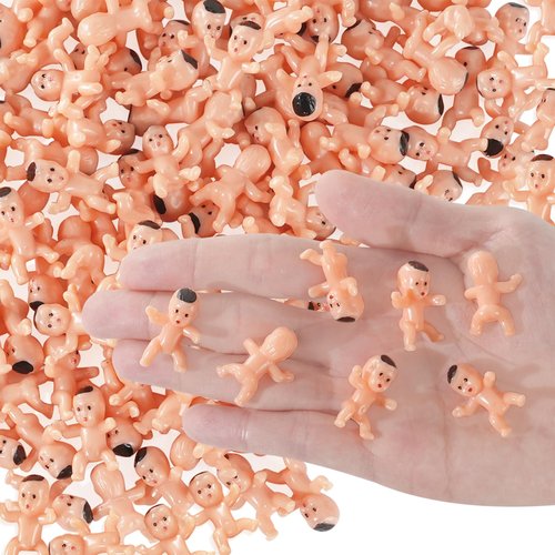 ZJJZGYXINTAI 120 PCS Plastic Babies for Games, 1 Inch Mini Babies Bulk for Baby Shower Game, Tiny Baby Figurines for My Water Broke Ice Cube Game, King Cake Babies for Party Decorations