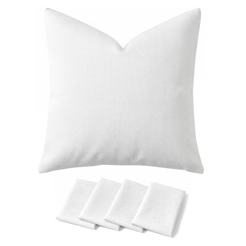 Deconovo Pillow Covers ONLY, Set of 4, 18x18 Inch Decorative Throw Pillow Cover, Cushion Case Covers for Bed Sofa Living Room Bedroom, White