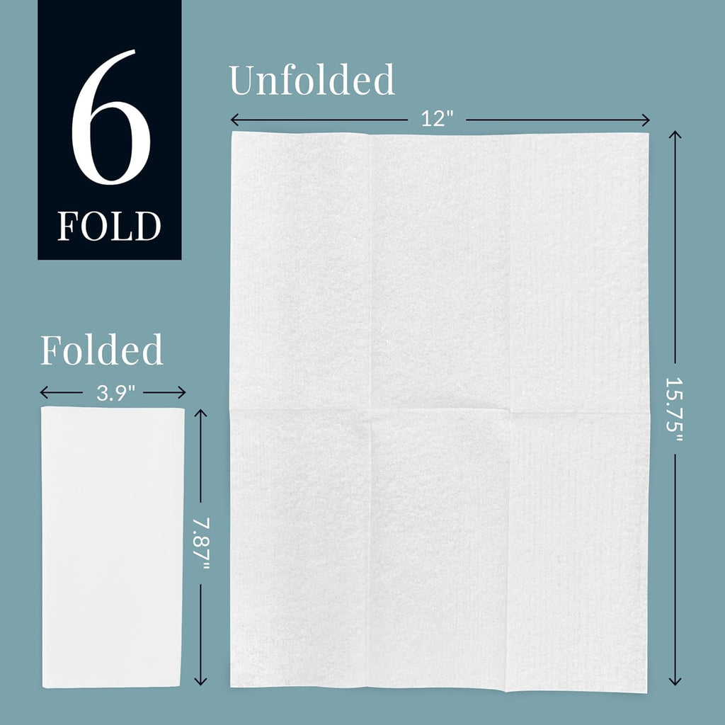 Reli. Disposable Bathroom Napkins - Linen-Feel Guest Towels (60 Pack) | Soft, Absorbent Paper Hand Towels | 12" x 15.75" | White