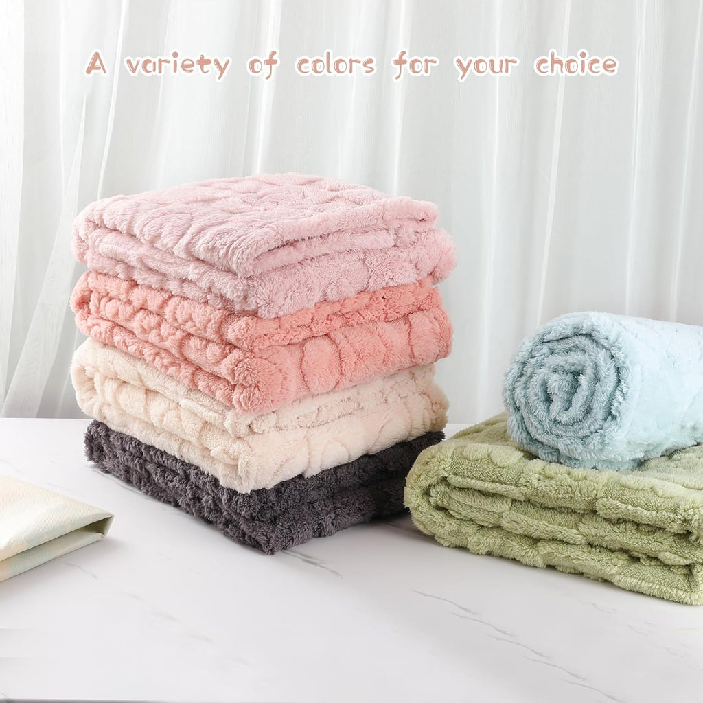 Skiennix Baby Blankets - Cozy Fleece Heart Checkered Crib Blankets for Girls | 30x40 Light Pink