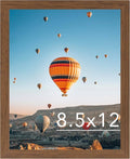 JCJMY 8.5x12 Picture Frame - Brown Wall Hanging & Tabletop Display | Shatter-Resistant Plexiglass