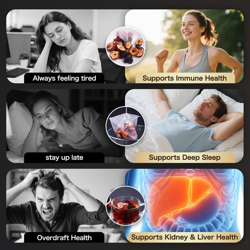 Kidney Tea Formula Ginseng Six Treasure Tea, Kidney Cleanse Detox & Repair with 8 Precious Ingredients for Men and Women, Traditional Plant Root Blend - Supports Daily Vitality (1 Pack/25 Bags)