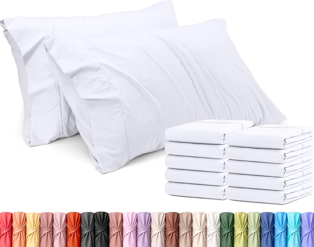 Utopia Bedding King Pillow Cases - 12 Pack Soft Brushed Microfiber - Fade Resistant 20 X 40 Inches | White