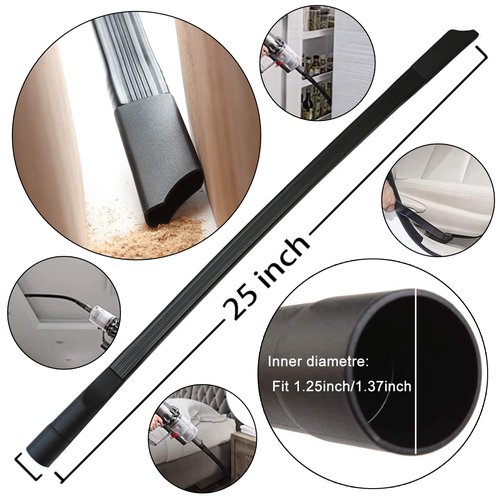 13PCS Universal Vacuum Attachment Kit Wet Dry Plastic Vacuum Hose Adapter 1-1/4" Vacuum Cleaners Accessories with Horse Hair Brush Extension Wand Flexible Crevice Tool Adapter for Shop Vac Accessories