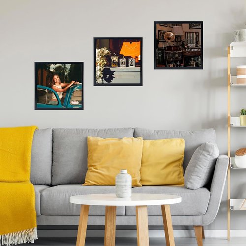 JCJMY Vinyl Record Frame - Sturdy Black Display for 12.5x12.5 Album Covers & LPs | 1 Pack