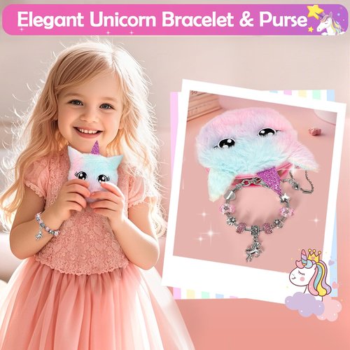 Unicorns Gifts for Girls 5 6 7 8 9 10+ Years Old, Kids Toys Set for Teens Girls Birthday Gifts Christmas, Unicorn Toys with Light Up Soft Plush Star Pillow, Diary Notebook, Headband, Water Bottle