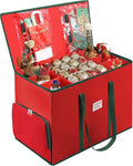Skiennix Premium 2-in-1 Christmas Ornament Storage Box - Adjustable Dividers & 5 Trays for 73 Ornaments