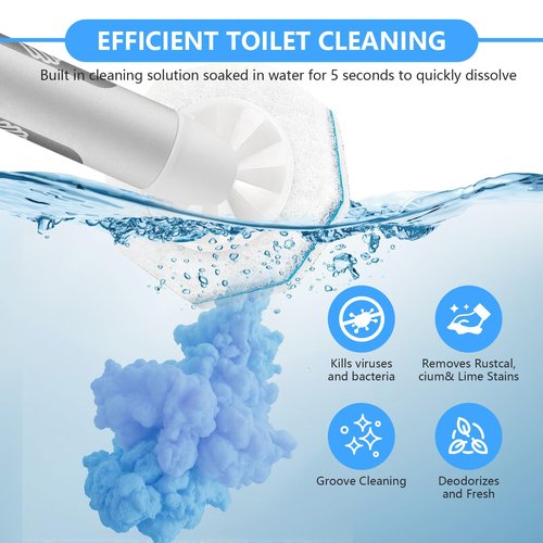 50 Pcs Toilet Bowl Wand Refills for Clorox, Upgraded Octagon Disposable Replacement Heads Compatible with Clorox Toilet Wand for Bathroom Cleaning
