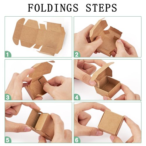 Craftdady 50 pcs Small Brown Aircraft Boxes Mini Paper Jewellery Gift Boxes Square Soap Box Shipping Box Corrugated Paper Boxes for Jewelry Small Business Packing 4.1x3.8x2 cm