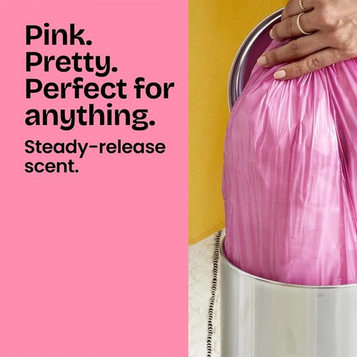 Glad Small Trash Bags - 4 Gallon Febreze Cherry Blossom | Odor Resistant Drawstring, 34 Count
