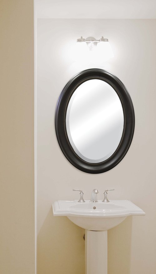 MCS 22.5x29.5 Large Wall Mirror, Bronze Oval Mirror with Beaded Detail, Vertical & Horizontal Wall Hanging Mirror for Bathroom, Bedroom & Livingroom