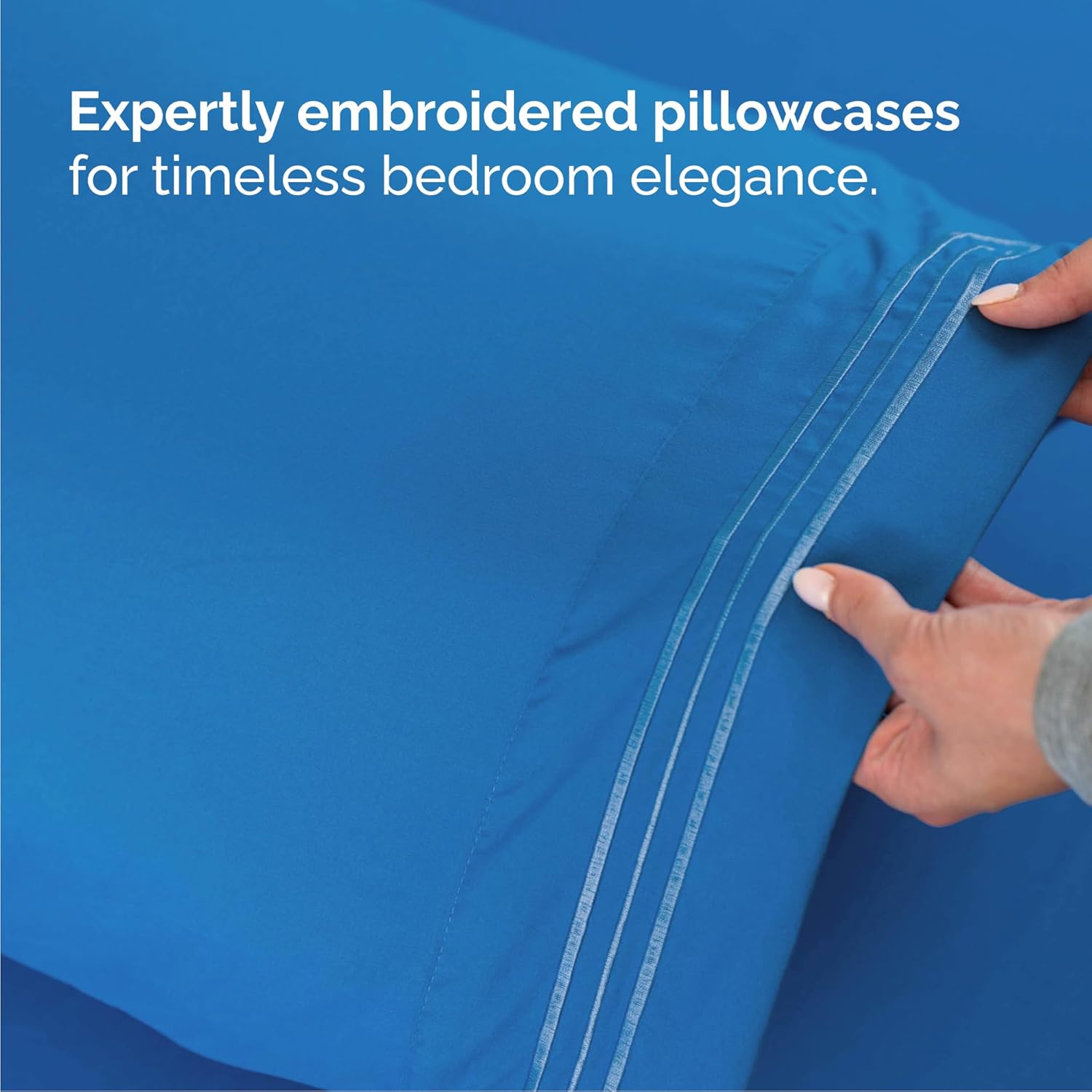 Royal Blue Queen Size 4-Piece Sheet Set by [Brand Name] - Comfy, Breathable & Cooling Luxury Bedding