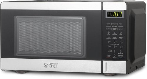 Commercial Chef 0.7 Cu Ft Microwave - 10 Power Levels, 700W, Digital Display, Stainless Steel