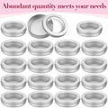 TecUnite 100 Pcs 4 oz Metal Tin Cans Small Round Tin Container Cans with Clear Lid Spice for Kitchen Office Home Candle Storage Cosmetic Sample Travel Salve Cream