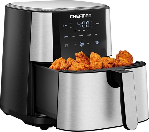 Chefman Air Fryer 6 Qt - TurboFry® 5-in-1 with 450°F Hi-Fry for Crispier Results | XL Nonstick Basket