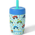 Fimibuke Kids & Toddler Cups Spill Proof, 12 OZ Insulated Sippy Cups for Toddlers Boys Girls, BPA-Free Toddler Straw Tumbler, Stainless Steel Kids Water Bottle with Twist Lids & Silicone Straw, 1 Pack