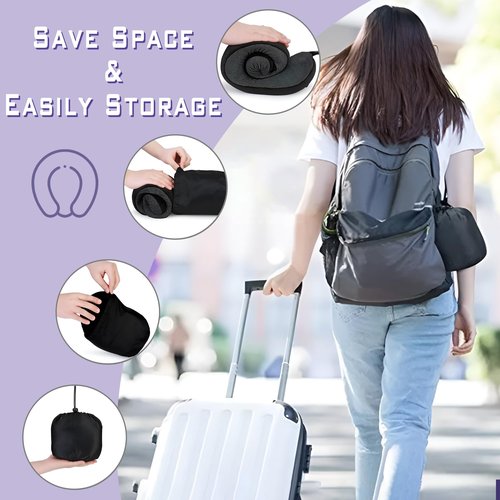 Phent zari Neck Travel Pillow, Upgraded Memory Foam Pillow for Airplane, Machine Washable, Adjustable Flight Pillow, Suitable for Sleeping Airplane, Car, Office and Home (Grey)