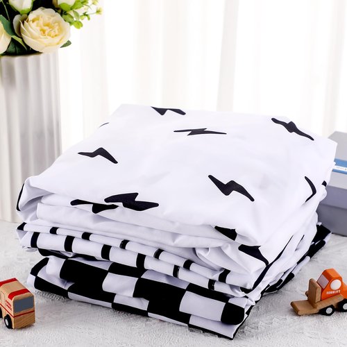 Moukeren 4 Pcs Black and White Crib Sheets for Baby Microfiber Baby Bassinet Soft Sheets Crib 52" x 28" for Standard Cribs Nursery Bedding