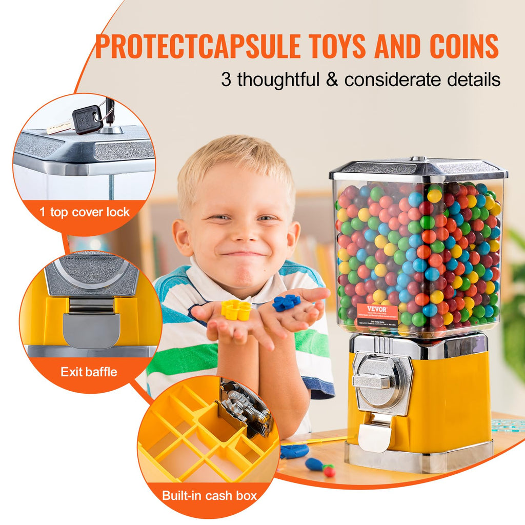 VEVOR Vending Machine, Classic Gumball Bank, Huge Load Capacity Candy Gumball Machine, Mini Vending Machines, Gumball Dispenser Machine for Kids, Perfect for