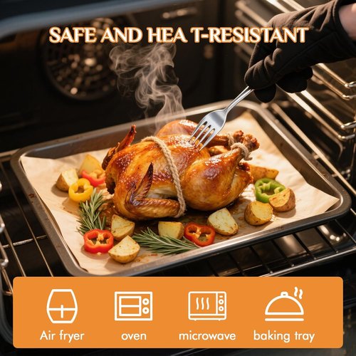 MUCHII Parchment Paper Sheets - 200 Non-Stick Baking Sheets, 12 x 16 Inch for Oven & Air Fryer