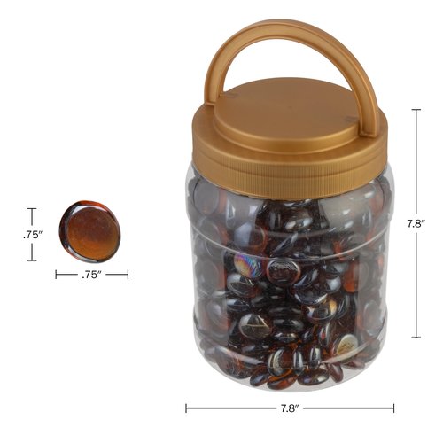 Vase Filler - 10lbs Glass Beads Bulk - 3/4-Inch Flat Glass Marbles for Vases, Fish Tank Rocks, Crafts, or Wedding Decor by Lavish Home (Amber)