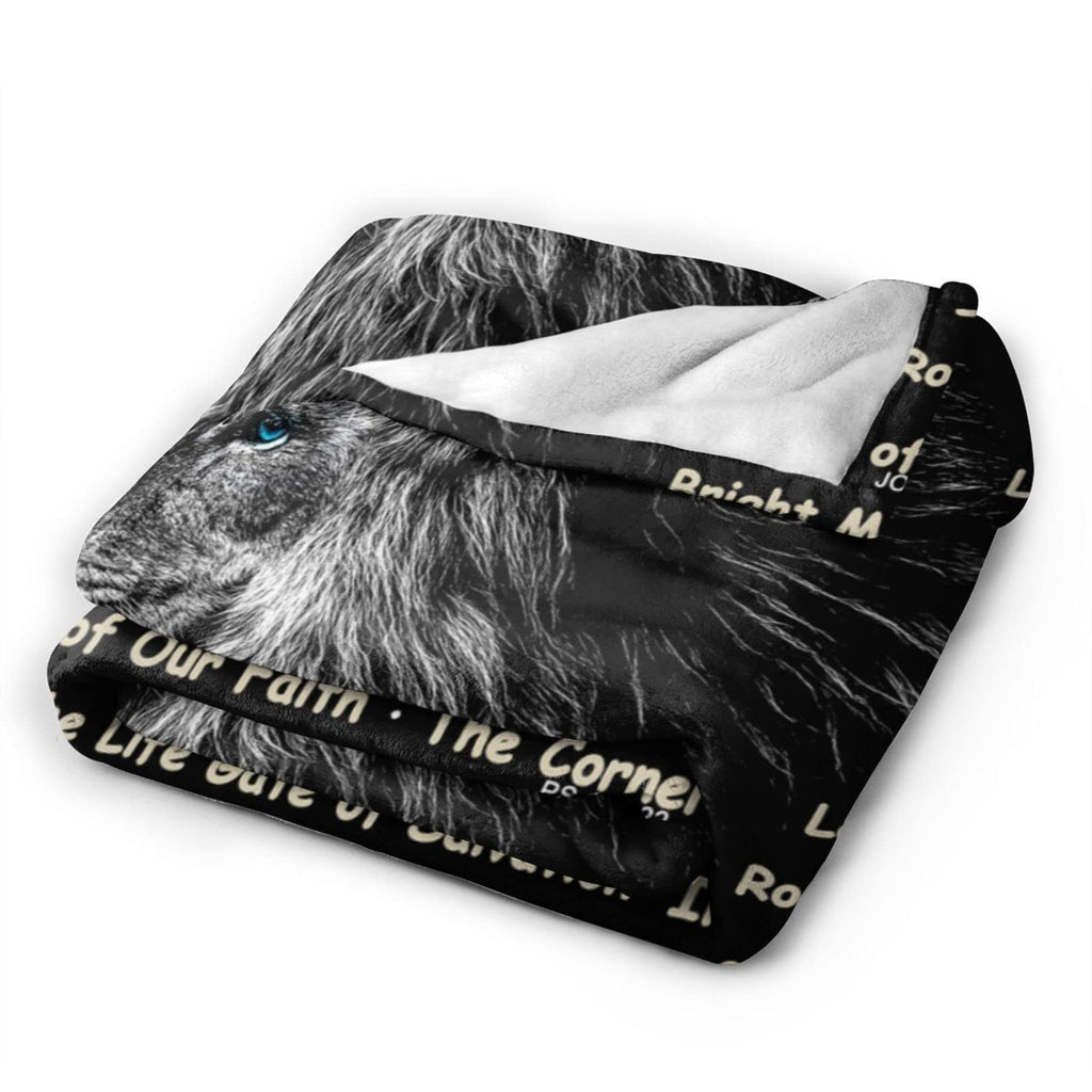 Bible Verse Blanket Christian Gifts (50x40inch)- Religious Throw Blanket Soft Lightweight Cozy Plush Warm Lion Blankets for Women Men