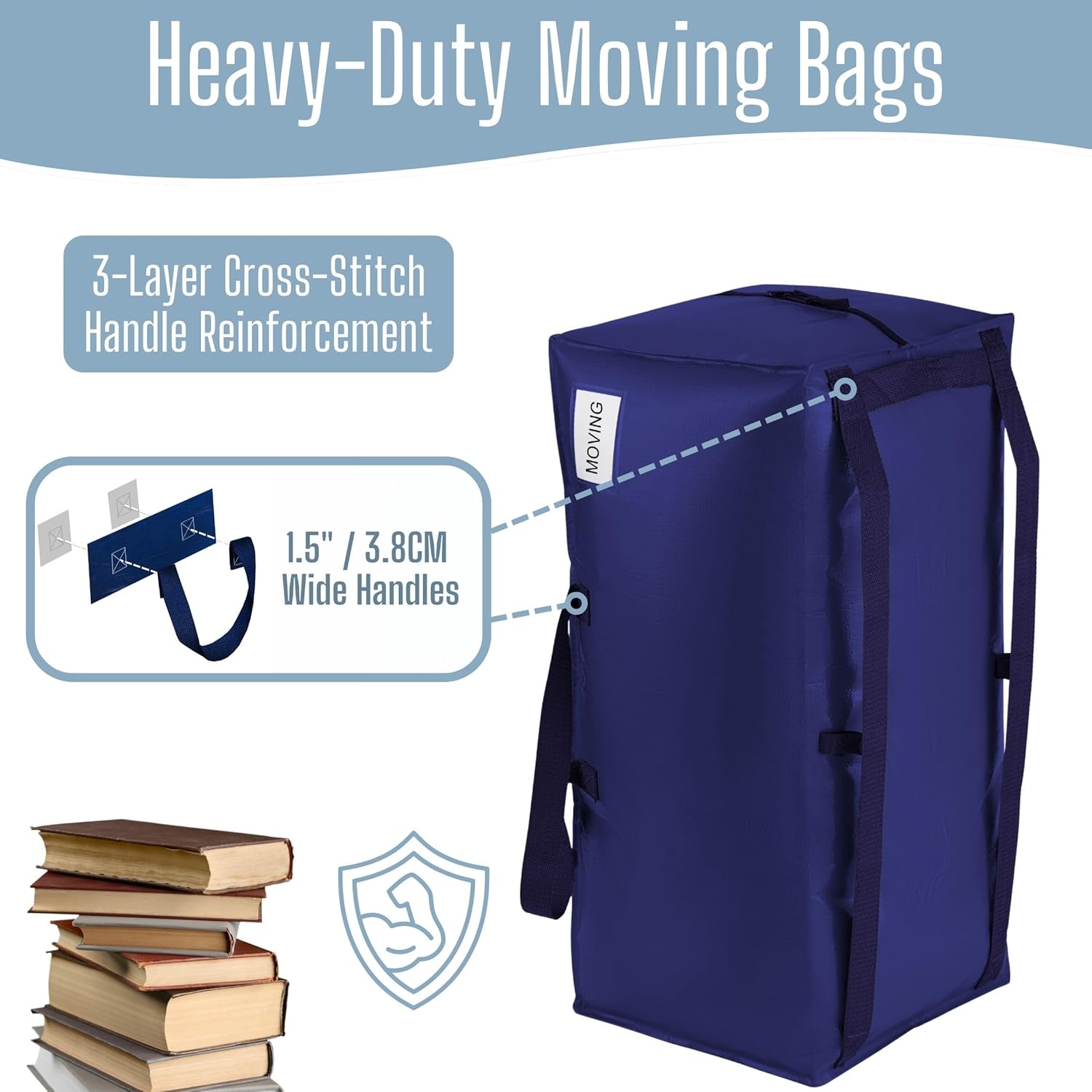 VENO Heavy Duty Moving Bags - 8 Pack with Backpack Straps & Zippers | Extra Large Packing Solution for College Dorms