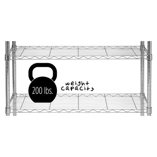 Honey-Can-Do 3-Tier Heavy-Duty Adjustable Shelf Storage Unit With 200-lb Capacity, Chrome SHF-09367 Steel Shelving, Heavy Duty Shelves, Shelving Unit,