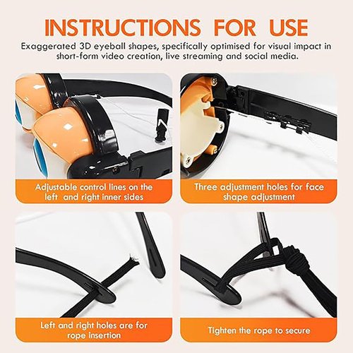 2Pcs Funny Glasses for Adults Crazy Eyes Glasses Blinking Eye Design Funny Prop Glasses for Party Cosplay Photo Props