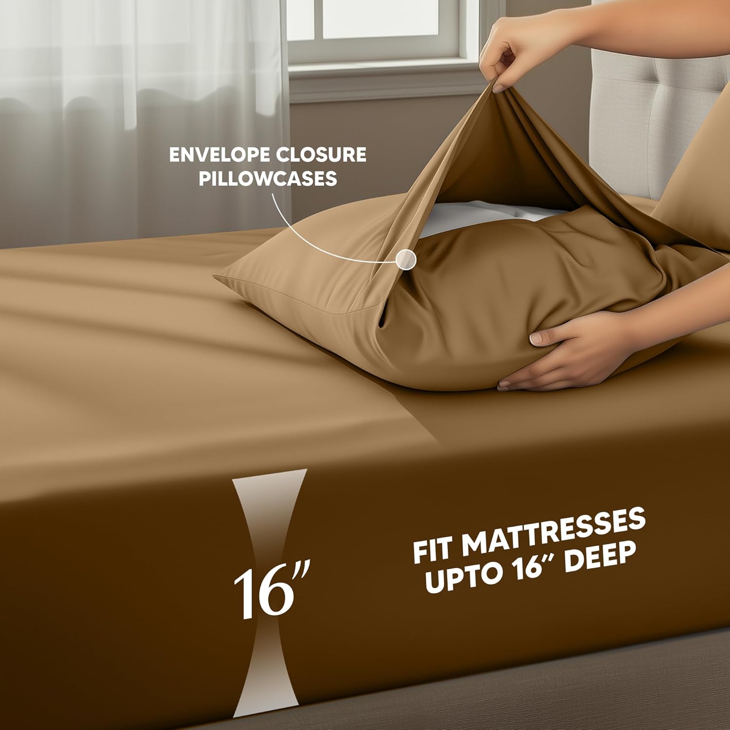 Utopia Bedding Full Size Sheet Set - Soft & Breathable 4-Piece Microfiber Bed Sheets | Oeko-Tex Certified (Mocha)