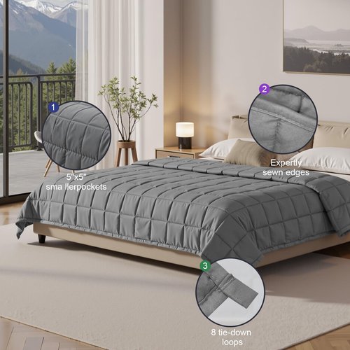 XVCAS Weighted Blanket -5lbs 41"x60" Cooling Heavy Blanket for 60-80lbs with Premium Glass Beads - Soft Thick Big Blankets for All-Season Sleeping Comfort Breathable