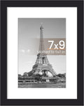Upsimples 7x9 Picture Frame - Versatile Display for 5x7 Photos with Mat or 7x9 Without - Black