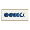 Kate and Laurel Sylvie Linear Moon Phases Framed Canvas Wall Art by Teju Reval of SnazzyHues; 18x40 Gold; Decorative Moon Art for Wall