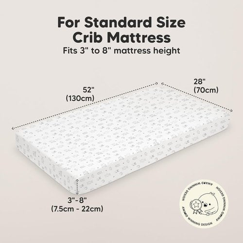 KeaBabies Organic Crib Sheets - 2-Pack Fitted Baby Mattress Covers | Soft Jersey Cotton, Neutral Woodland Prints, 52x28