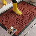 GORILLA GRIP Waterproof All-Season WeatherMAX Doormat - 35x23 Natural Rubber, Stain & Fade Resistant, Easy Clean, Burgundy Leaves
