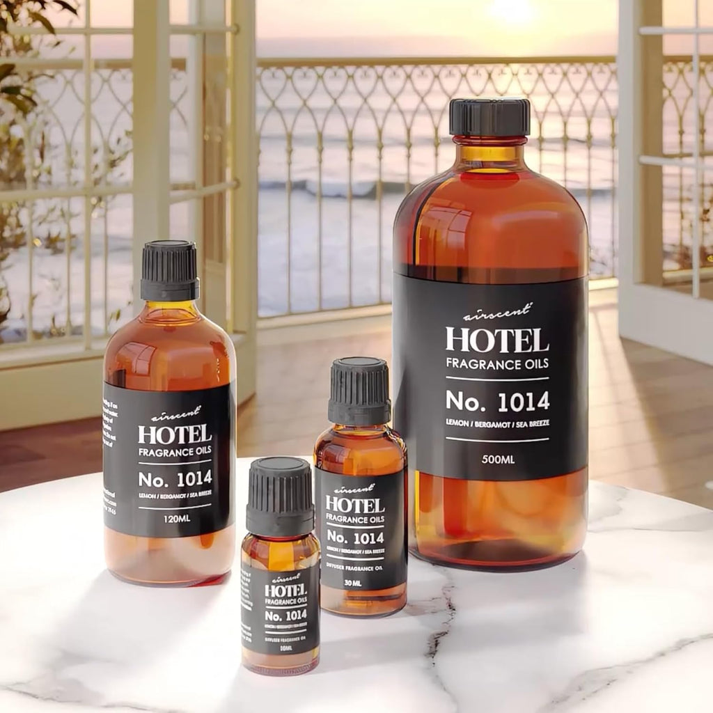 AirScent Hotel Diffuser Oil No. 1014 - Iconic 5-Star Coastal Blend - Lemon Bergamot Sea Breeze - 120 mL for Ultrasonic Diffusers