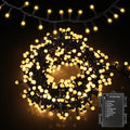 TGXCF 16Ft 100LEDs Christmas Lights Battery-Powered,Mimi Globe Lights 8 Modes,Indoor Outdoor Cluster String Lights for Bedroom Party Wedding Garden Christmas Tree Deco(Warm White)