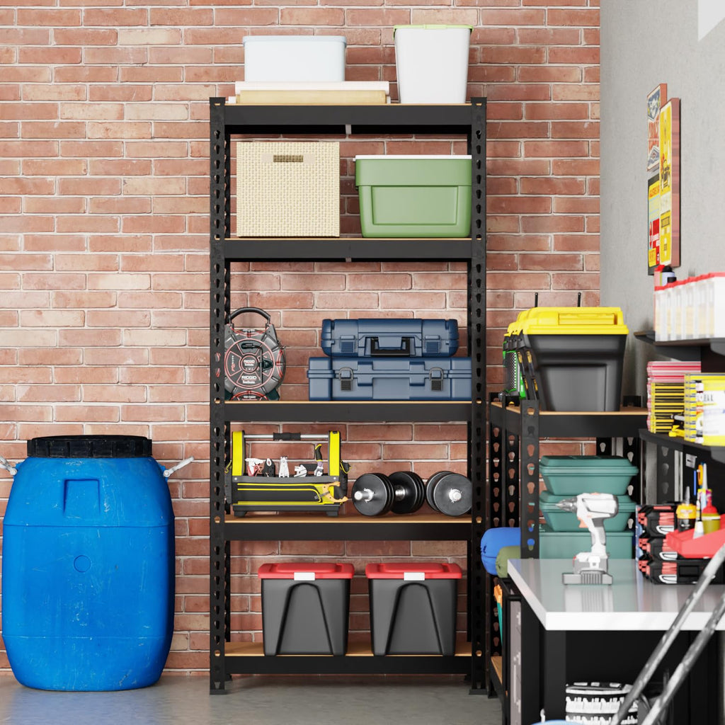 BestOffice 5 Tier Storage Shelves Adjustable Garage Shelves 15.7" D x 35.4" W x 72" H Heavy Duty Garage Shelving with Premium Materials MDF Boards for Kitchen Basement Warehouse Pantry