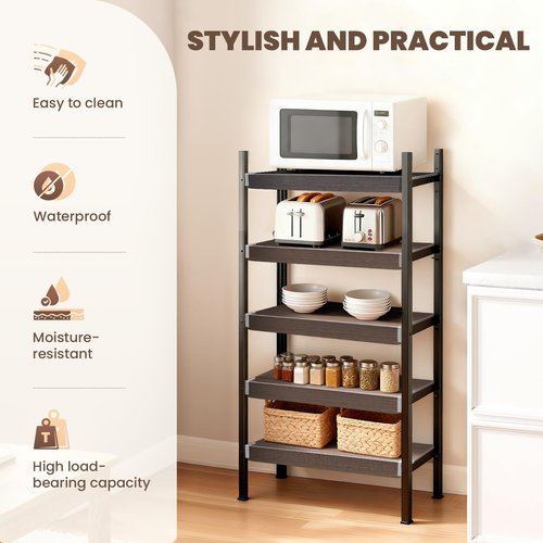 LGuotine 5 Pcs PVC Wire Rack Covers, Wire Shelf Covers for Pantry, 0.29in Thick Removable Closet Shelves (Dark Walnut, 30×16×2in)