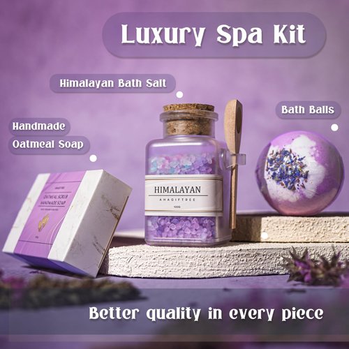 AHAGIFTREE Gift Baskets For Women,12PC Birthday Gifts,Mother's Day Thinking Of you Gifts for Women,Care Package,Grief,Sympathy,thank you,Condolences (Purple)