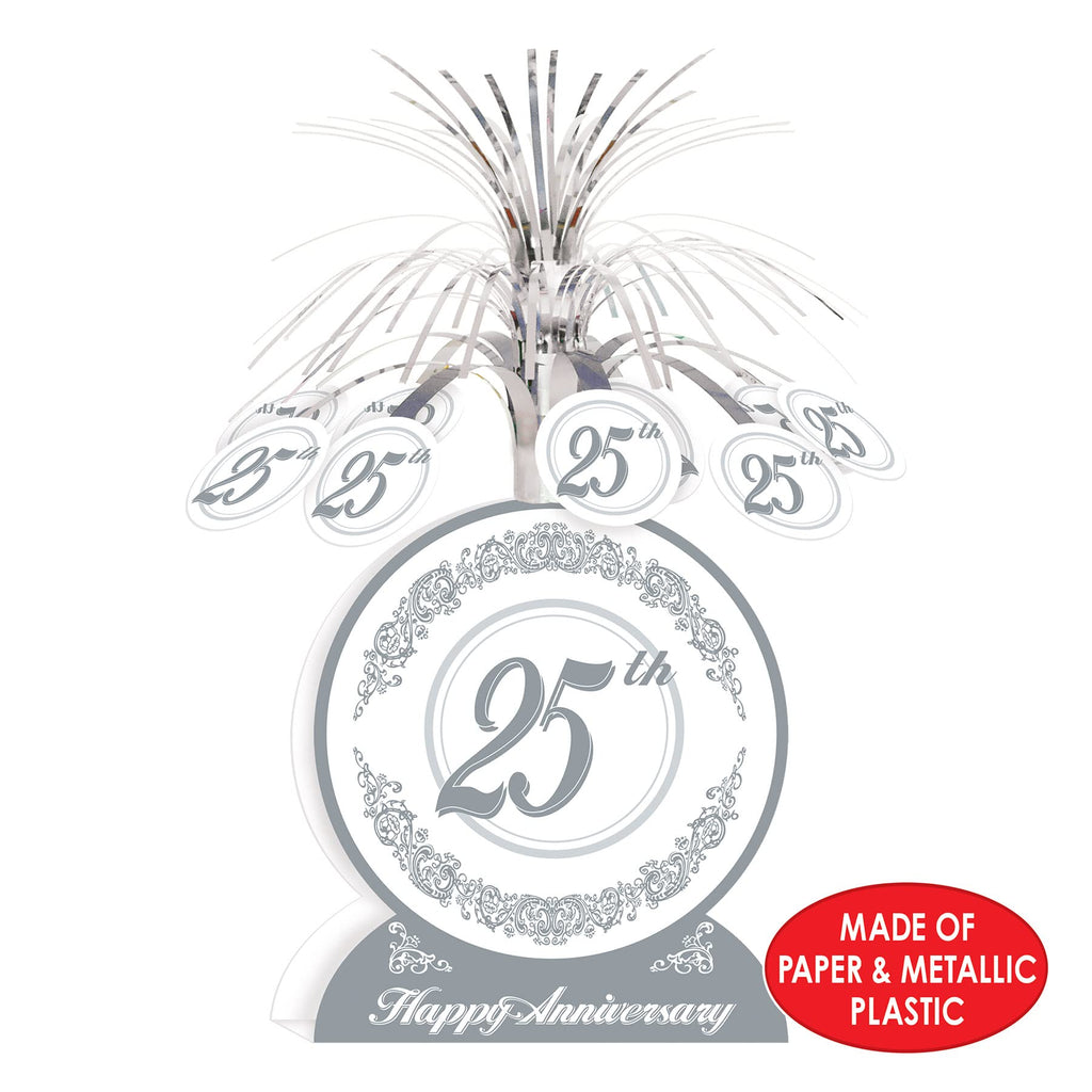 25th Anniversary Centerpiece Party Accessory (1 count) (1/Pkg)