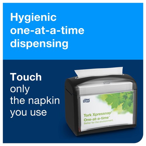 Tork Xpressnap Napkin Dispenser Black, N4 Compatible, Signature Range 4-Pack (6232100)
