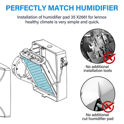 Dimakung 35 Water Panel Humidifier Filter Pad Compatible with Lennox Healthy Climate 35 X2661 for HCWB3-17, HCWB2-17, HCWP2-18, HCWP3-18, WB2-17, WB3-17, WP2-18, WP3-18 Series Humidifiers - 2 Pack