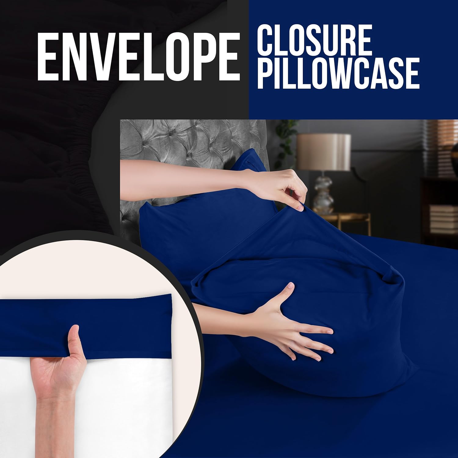 Utopia Bedding Standard Pillow Cases - Soft Brushed Microfiber - 4 Pack, Royal Blue | 20 x 26 Inches