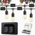 ChoiHeiy 50Pcs Hooks for Outdoor String Lights With Waterproof Adhesive Strip, Heavy Duty Christmas Light Clips for Outside, Patio Outdoor Hooks, Black