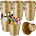 Didaey 24 Pcs Metal Beer Bucket Bulk Ice Bucket Ice Pails with Handle Champagne Soda Party Beverage Chiller for Summer Picnic Pool Wedding Party Supplies Wine Champagne Bar (7.1 x 6.5 x 5.1",Gold)